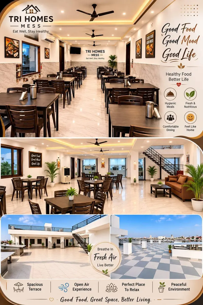 Unisex PG with Food & AC Rooms in Sector 58 Noida – Tri Homes Premium Hostel – Others
